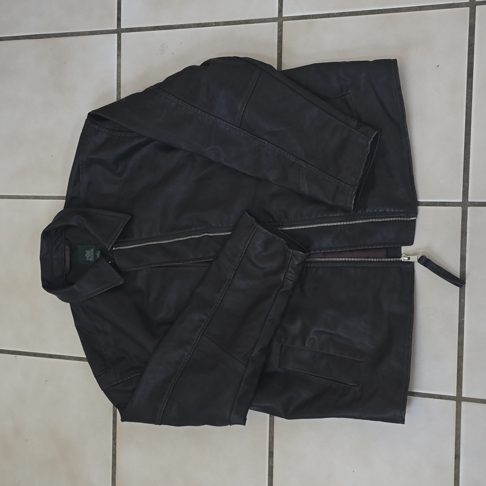 Dark Brown Faux Leather Jacket